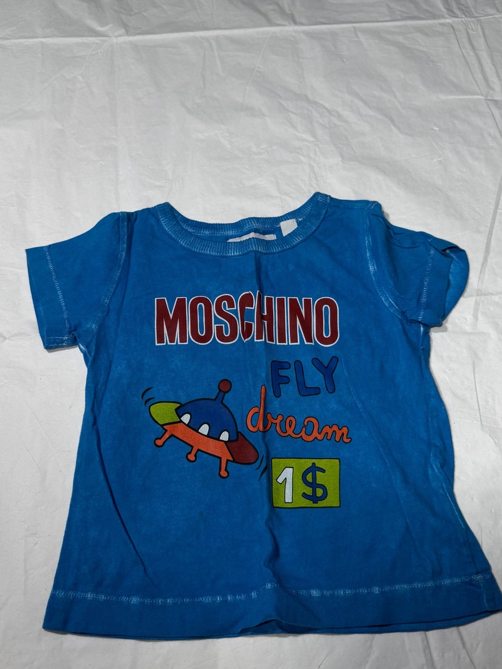 Moschino Kids Blue Graphic 'Fly Dream' Tee